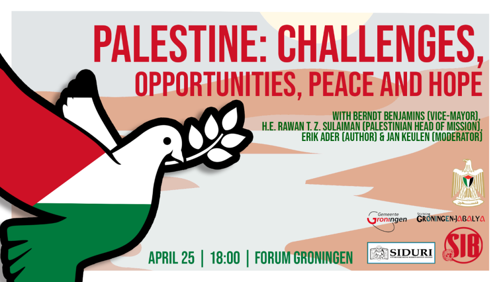 25 april bijeenkomst Forum Groningen Palestina: uitdagingen, kansen, vrede en hoop